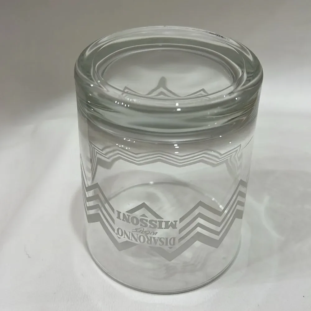 Disaronno Missoni Gray Etched Glass Tumbler Cocktail 10 Oz 3 In Round 3/4 Tall